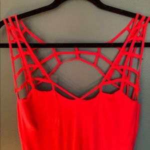 Coral Jack Dress with Lattice detail